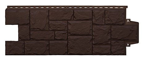 Панель фасадная Гранд Лайн Крупный камень коричн. 0,982х0,390 м (1 шт)