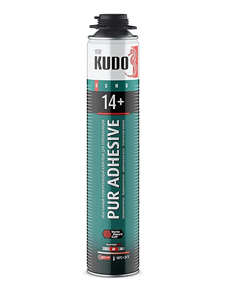 Клей-пена полиуретановый монтажный Kudo Pur Adhesive Proff 14+, всесезонный (1 л)