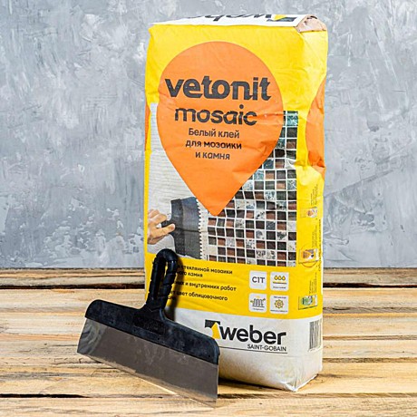Клей плиточный для мозаики и камня Vetonit Мозаик белый (25 кг)