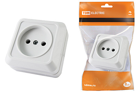 Розетка о/у Ладога SQ1801-0013, 1 гнездо, б/з, 10А, 230В, IP20