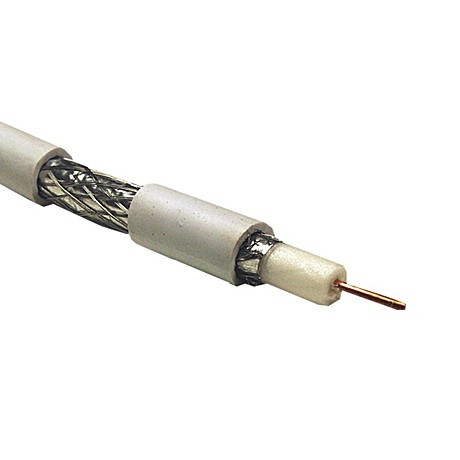 Кабель TV коаксиальный RG-6,75Ом,омедненный,белый(бухта-100п.м.)