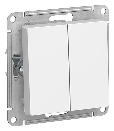 Переключатель Atlasdesign  ATN000165, 2 клавиша, б/инд, 10А, IP20