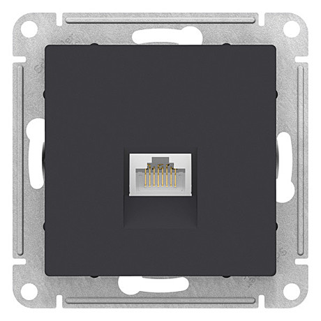 Розетка компьютерная Atlasdesign RJ-45 SE ATN001083, 1 гнездо, 5е, IP20, карбон