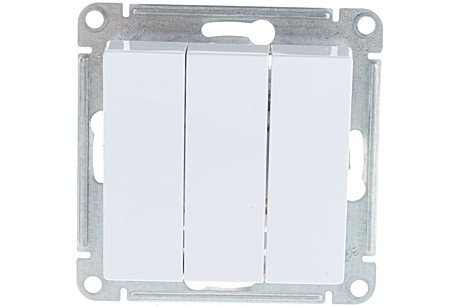 Выключатель Atlasdesign  ATN000131, 3 клавиши, б/инд, 10А, IP20